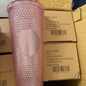 Starbucks Taiwan Glitter Pink Studded Venti Cup